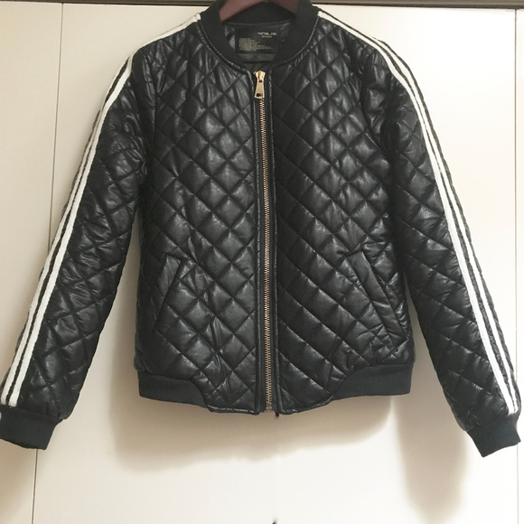 Vegan leather stripes quilted jacket - Picture 3 of 6